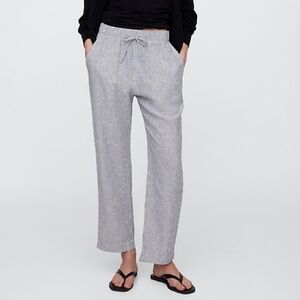 NWT Gap Mid Rise Linen-Blend Stripe Easy Pants sz XL